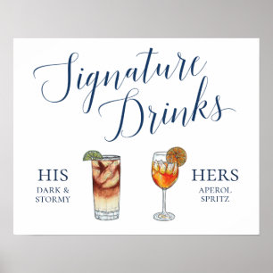 Cocktails zum Hochzeitstag Poster
