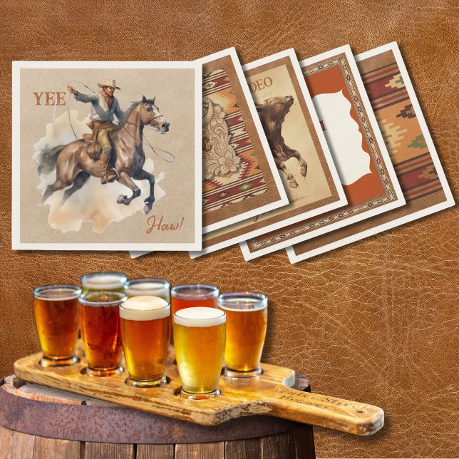 Cocktailserviette Old West Frontier Bronco Reiter Serviette (Von Creator hochgeladen)
