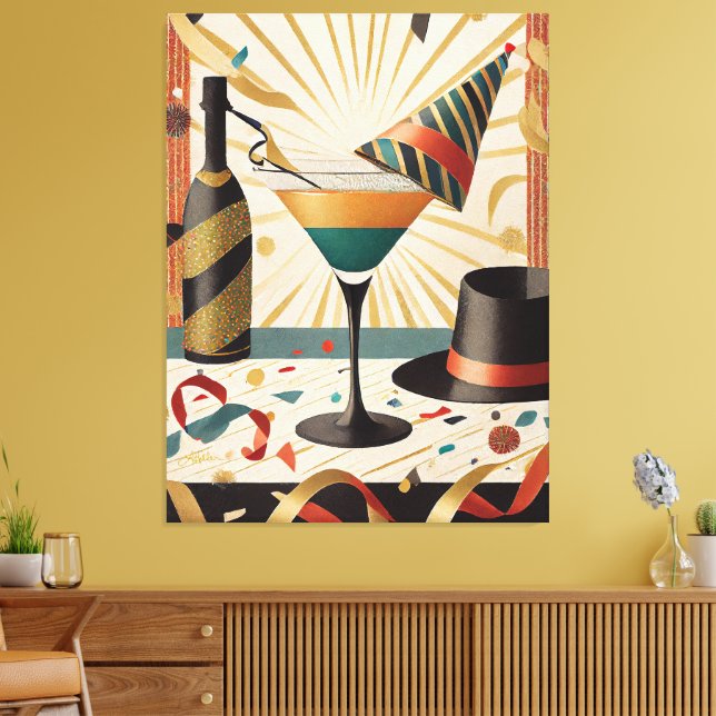 Cocktailstunde aus dem Mittelalter - Silvester Leinwanddruck (Insitu (Wohnzimmer))