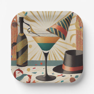 Cocktailstunde aus dem Mittelalter - Silvester Pappteller