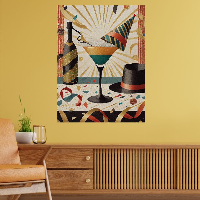Cocktailstunde aus dem Mittelalter - Silvester Poster (Wohnzimmer 2)