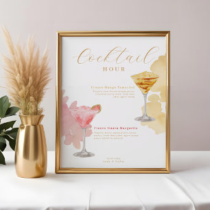 Cocktailstunde Cocktails Hochzeitsmenü Poster