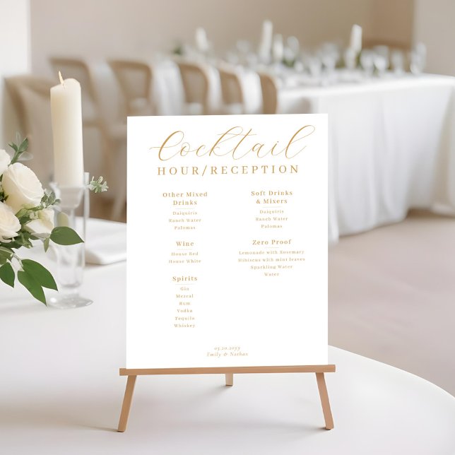 Cocktailstunde Empfang Drink Menü Poster (Cocktail Hour Reception Drink Menu Poster)