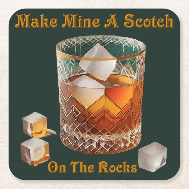Cocktailstunde machen mich zu einem Schotten auf d Rechteckiger Pappuntersetzer (Vorderseite)