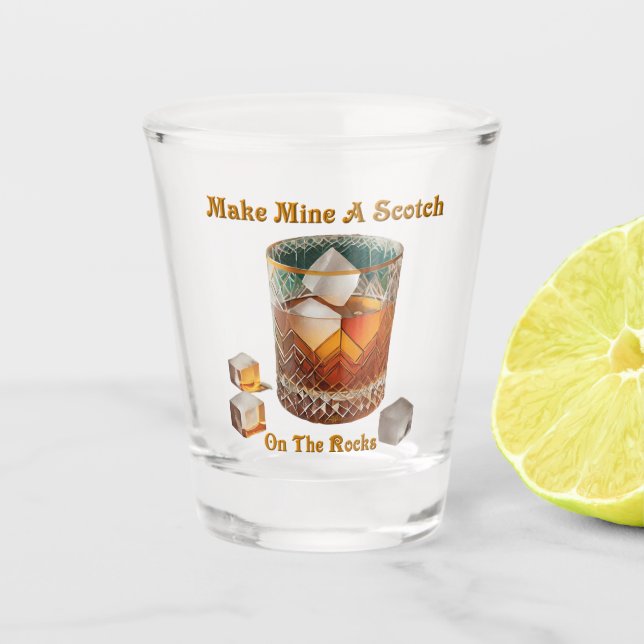 Cocktailstunde machen mich zu einem Schotten auf d Schnapsglas (Vorderseite)