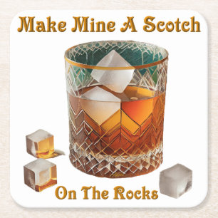 Cocktailstunde Machen Sie Meinen Zu Einem Scotch O Rechteckiger Pappuntersetzer