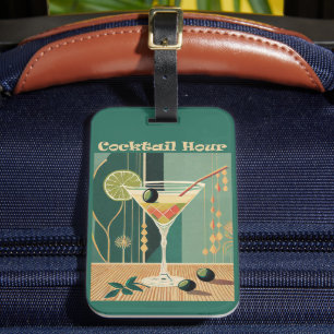 Cocktailstunde Mid-Century-Modern-Martini Gepäckanhänger