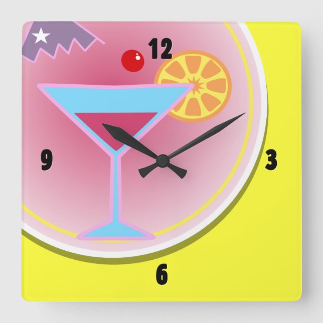 Cocktailstunde Uhr nächtliche Uhr (Vorderseite)