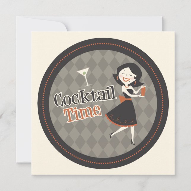 Cocktailzeit Einladung (Vorderseite)