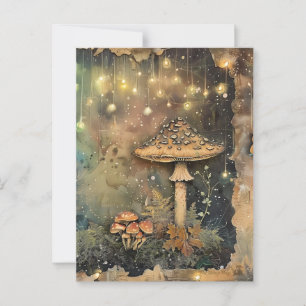 Cocktecore Mushroom Fairy Light Postkarte