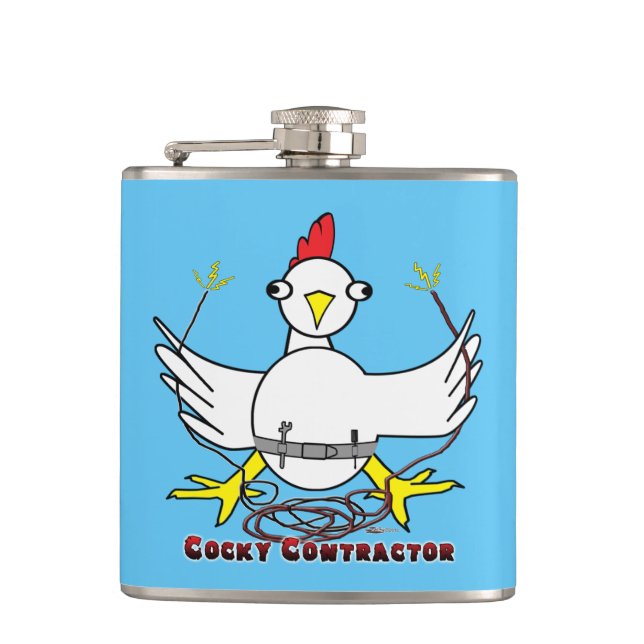 Cocky Contractor Flachmann (Vorderseite)