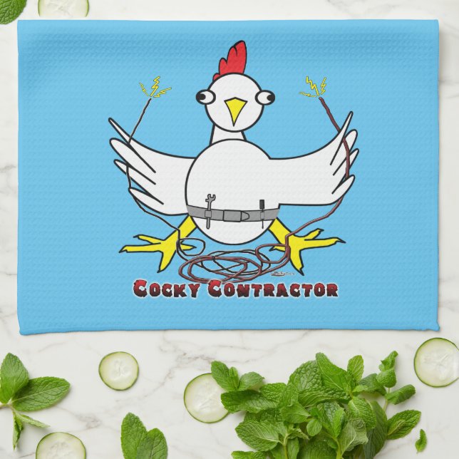 Cocky Contractor Geschirrtuch (Gefaltet)