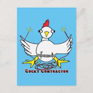 Cocky Contractor Postkarte