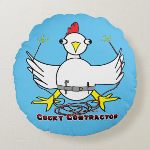 Cocky Contractor Rundes Kissen