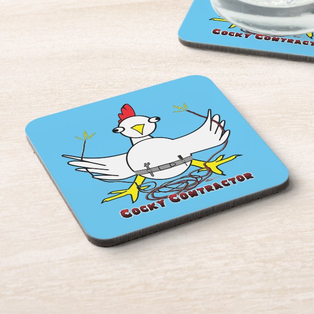 Cocky Contractor Untersetzer (Linke Seite)