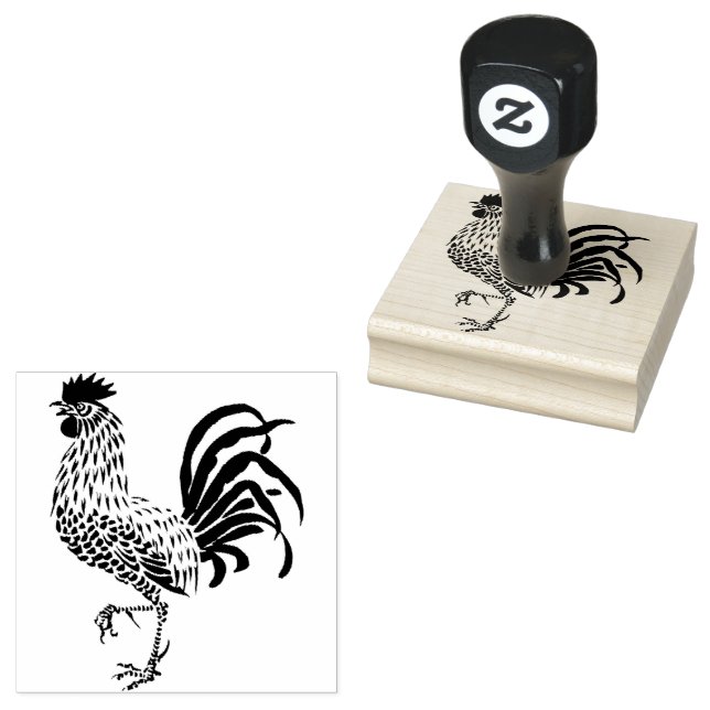 Cocky Rooster Bird One leert auf Gummistempel (Stempel)