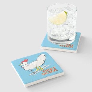 Cocky Skier Steinuntersetzer