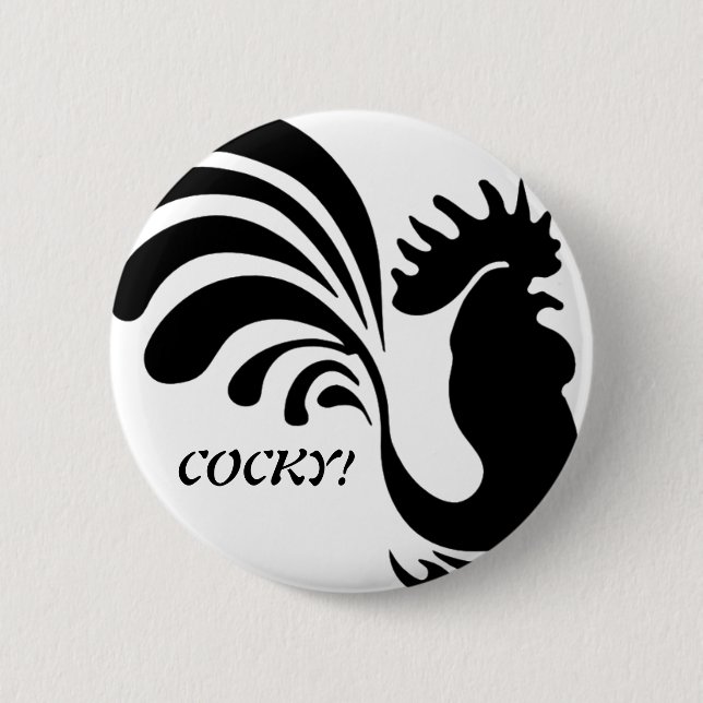 "COCKY!" Stilvolle Rooster-Taste Button (Vorderseite)