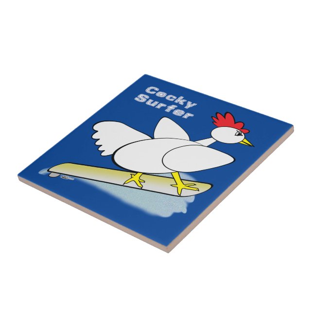 Cocky Surfer Fliese (Seite)