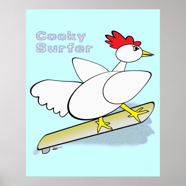 Cocky Surfer Poster (Vorne)