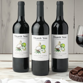 Cocnut Limon Vielen Dank Gastgeschenk Hochzeit Bag Weinetikett