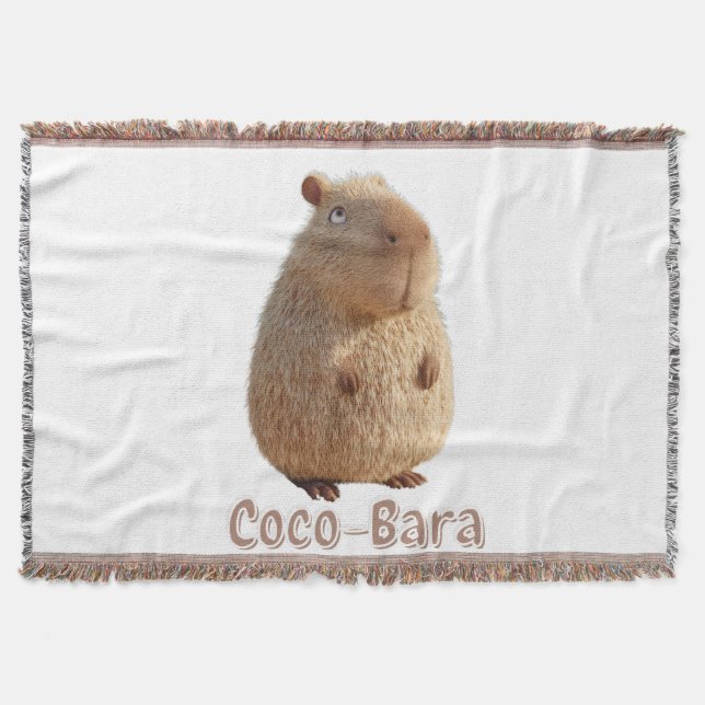 Coco-Bara Vibes. Capybara Core: Kokospalme-Couture Decke (Vorderseite)
