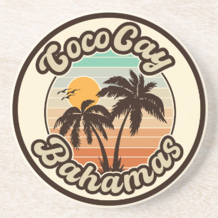 Coco Cay Bahamas Retro Sunset Souvenirs 60er Getränkeuntersetzer
