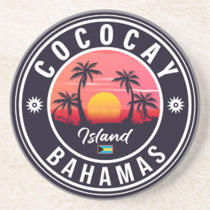 Coco Cay Bahamas Retro Sunset Souvenirs 60er Getränkeuntersetzer