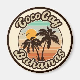 Coco Cay Bahamas Retro Sunset Souvenirs 60er Magnet