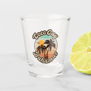 Coco Cay Bahamas Retro Sunset Souvenirs 60er Schnapsglas
