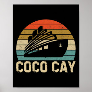 Coco Cay Byhamas Vintage Retro Souvenirs Poster