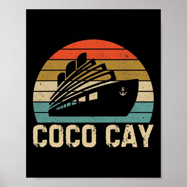 Coco Cay Byhamas Vintage Retro Souvenirs  Poster (Vorne)
