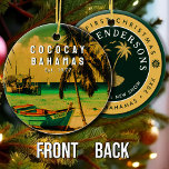 Coco Cay Island Bahamas Vintag Souvenirs 80er Keramik Ornament<br><div class="desc">Coco Cay Bahamas Tropical Retro Sunset Design. Genießen Sie die Nostalgie des CocoCay mit unserem Vintagen Souvenir, das speziell für Urlauber am Meer entworfen wurde. Dieses Design erinnert an eine vergangene Zeit und verkörpert die Ruhe und Schönheit der Bucht, die als eine wunderbare Erinnerung Ihres Strandurlaubs dient. Dieses Retro-Design ist...</div>