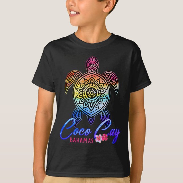 Coco cay Tie-Dye Meeresschildkröte  T-Shirt (Vorderseite)