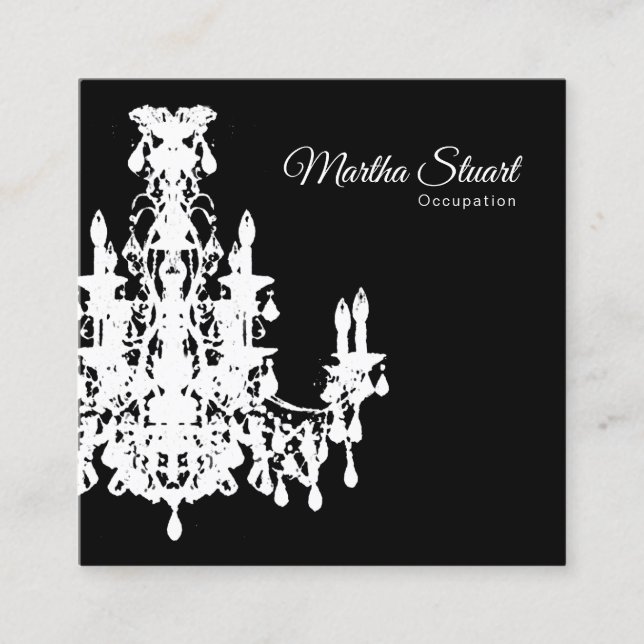 Coco Chandelier CHANGE COLOR - Quadratische Visitenkarte (Vorderseite)