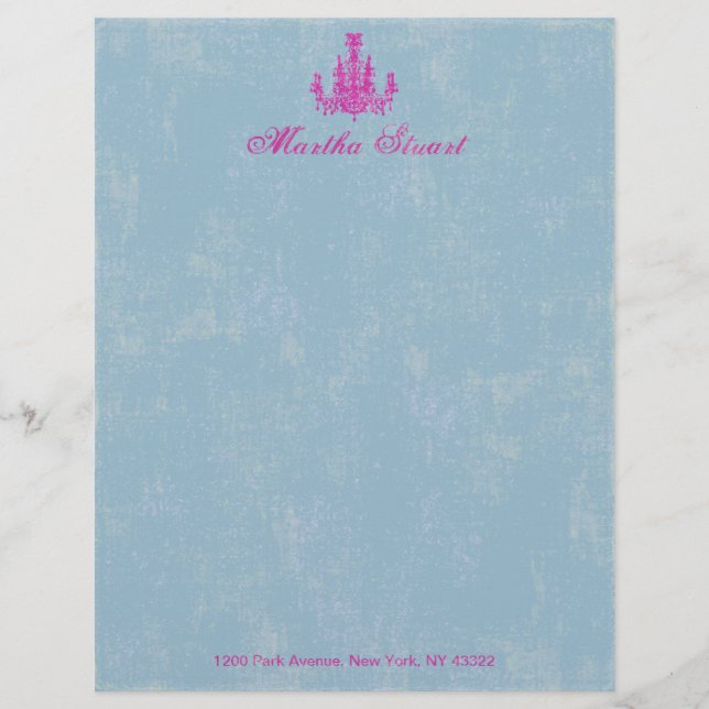 Coco Chandelier CHANGE FARBE ~ Letterhead Briefbogen (Vorderseite)