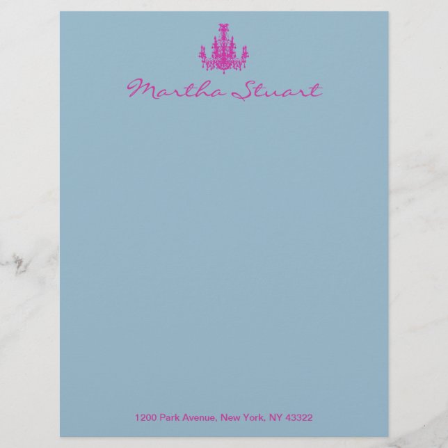 Coco Chandelier CHANGE FARBE ~ Letterhead Briefkopf (Vorderseite)