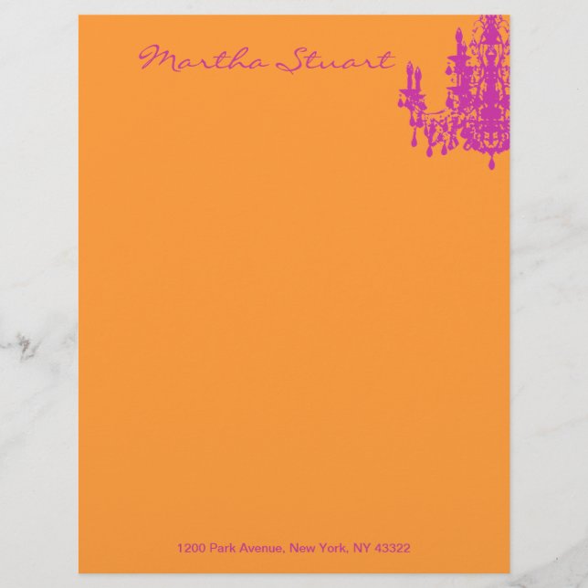 Coco Chandelier CHANGE FARBE ~ Letterhead Briefkopf (Vorderseite)