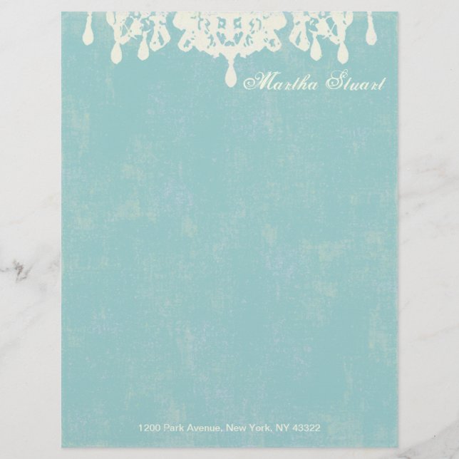 Coco Chandelier CHANGE FARBE ~ Letterhead Briefkopf (Vorderseite)