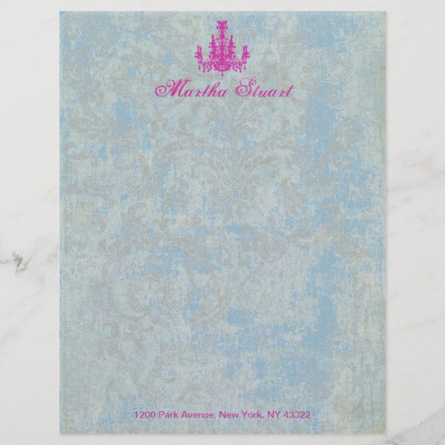 Coco Chandelier CHANGE FARBE ~ Letterhead Briefkopf (Vorderseite)