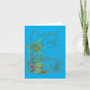 Coco Coast Tropischer Strandstuhl Wasserfarbe Karte