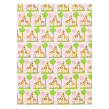 Coco-Giraffe und Baby-Rosa-Baumwolltischdecke