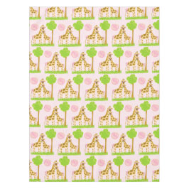 Coco-Giraffe und Baby-Rosa-Baumwolltischdecke Tischdecke