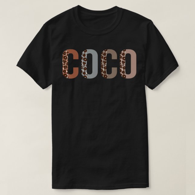 Coco Leopard Print Mama Niedlich Mütter Day Funny  T-Shirt (Design vorne)