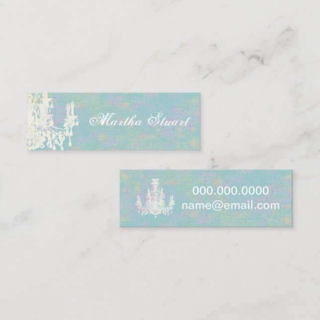 Coco-Leuchter - ÄNDERN Sie FARBE/EI-MUSCHEL-PAPIER Mini Visitenkarte (Vorne/Hinten)