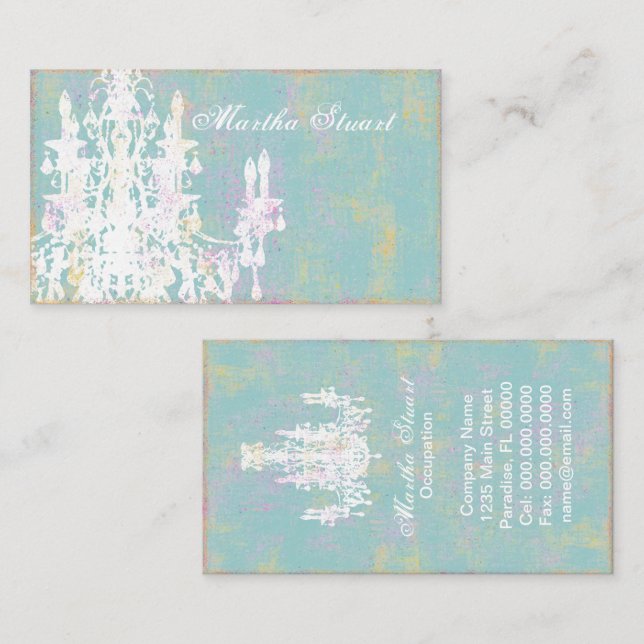 Coco-Leuchter FARBE/PAPIER/FORM-WAHLEN - Visitenkarte (Vorne/Hinten)