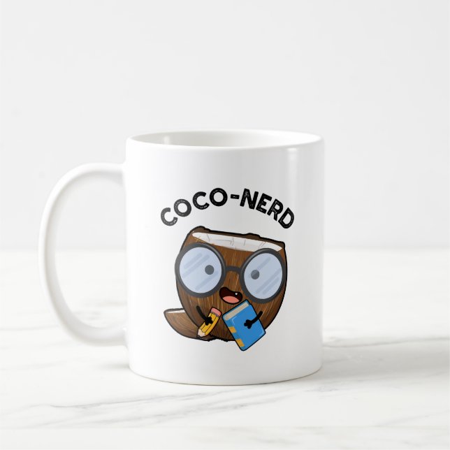 Coco-Nerd Funny Fruit Coconut Pun Kaffeetasse (Links)