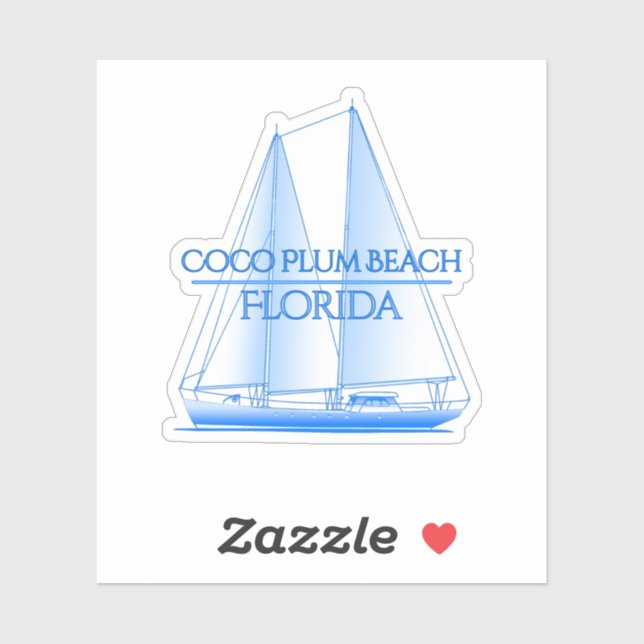 Coco Plum Beach Coastal Nautical Segelschiff Aufkleber (Blatt)