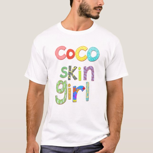 Coco Skin Girl American Mixed Race Black Q T-Shirt (Vorderseite)