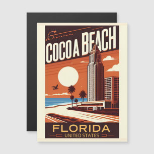 Cocoa Beach City Florida Küstenlinie Geschenke Magnetkarte